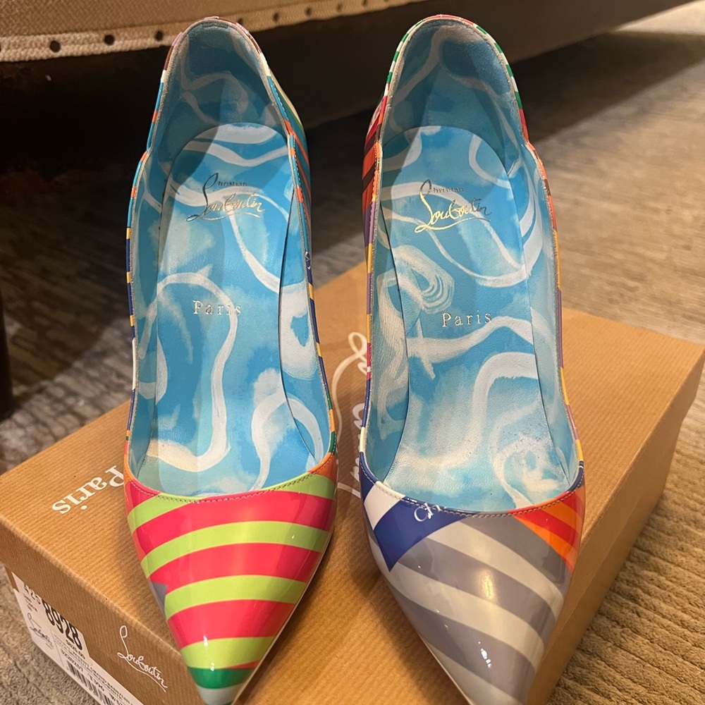 Christian Louboutin Vibrant Striped Heels